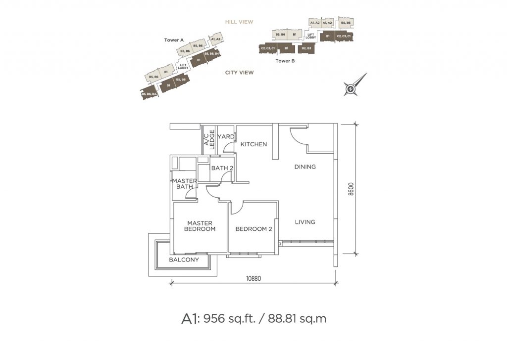 sky vista layout 956sf - contact Scott +6011-10984066 for more info